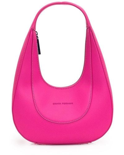 Chiara Ferragni Logo Debossed Top Handle Bag - Pink