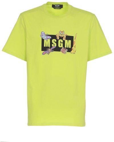 MSGM T-shirts And Polos Yellow