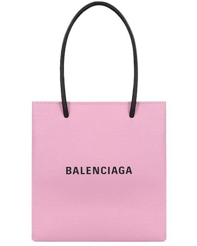 Balenciaga Shopping Xxs Textured Leather Tote - Pink