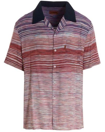 Missoni Striped Short Sleeved Shirt - Pink