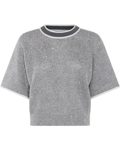Brunello Cucinelli Linen Knitwear - Grey