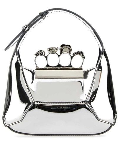 Alexander McQueen The Jeweled Hobo Mini Bag - Natural