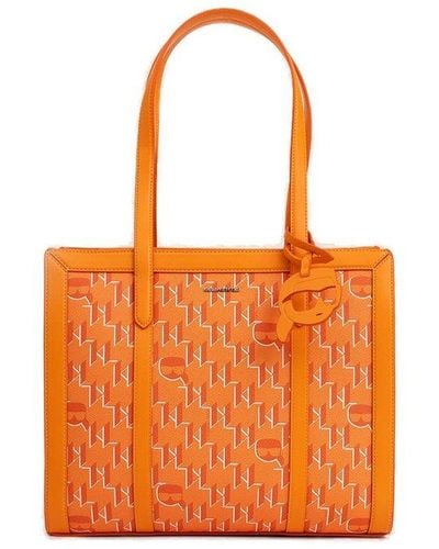 Karl Lagerfeld K/ikonik Monogram Tote Bag - Orange