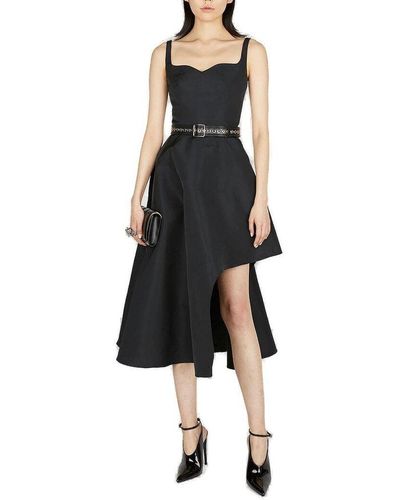Alexander McQueen Asymmetric Maxi Dress - Black