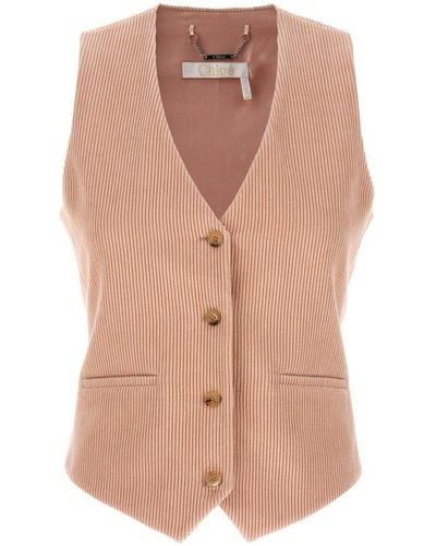 Chloé Corduroy Vest Gilet - Pink