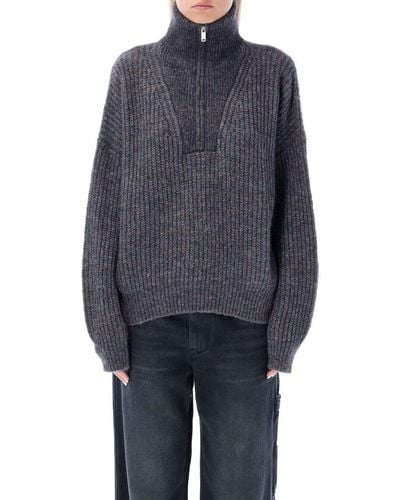 Isabel Marant Myclan Half-zip Sweater - Black