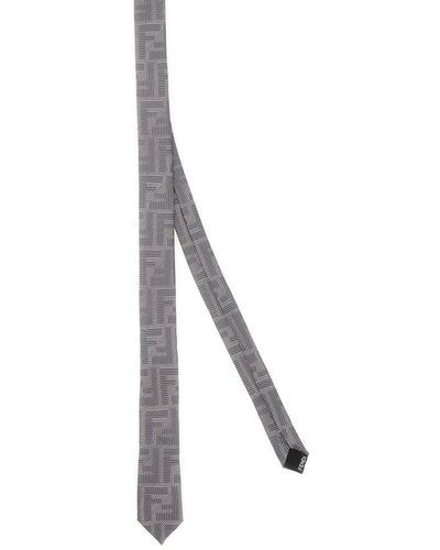 Fendi Ff Jacquard Tie - Grey