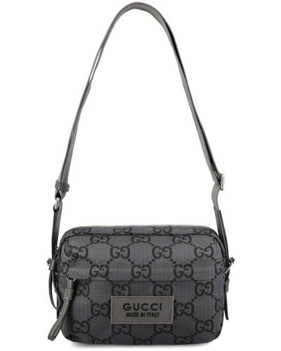 Gucci Medium GG Ripstop Crossbody Bag - Grey