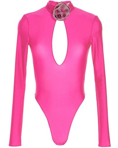 GIUSEPPE DI MORABITO Lycra Cut-out Bodysuit - Pink