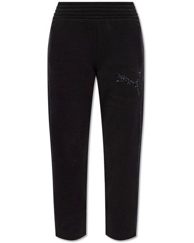 PUMA X Swarovski Logo-embellished Elasticated Waistband Pants - Black