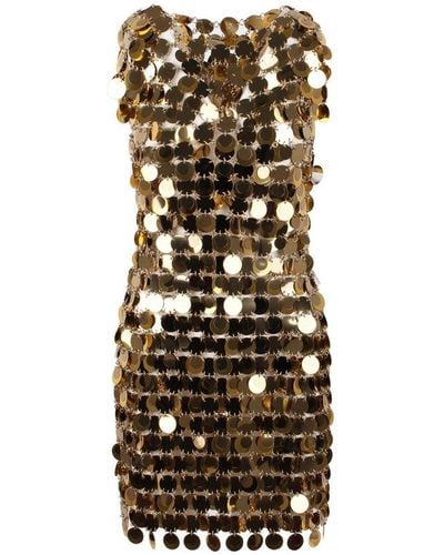 Rabanne Sequin Chain-disc Embellished Mini Dress - Metallic