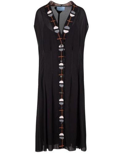 Prada Sable Jacquard Dress - Black