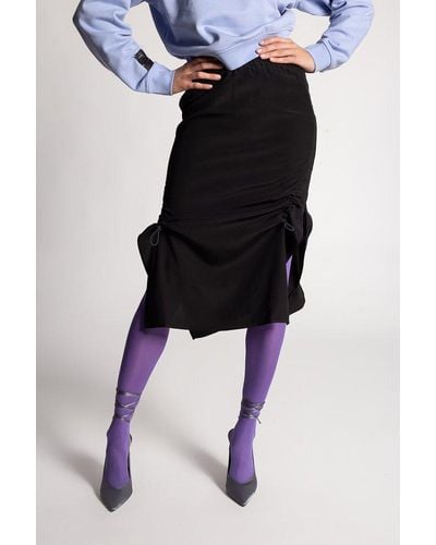 McQ High Waist Midi Skirt - Black