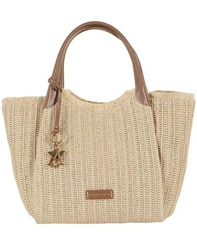 Emporio Armani Woven Top Handle Bag - Natural