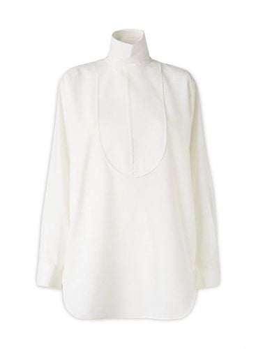 Quira Mock Neck Long-sleeved Shirt - White
