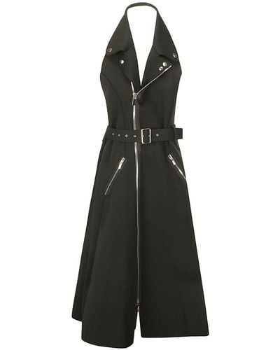 Noir Kei Ninomiya Halterneck Sleeveless Belted Midi Dress - Black