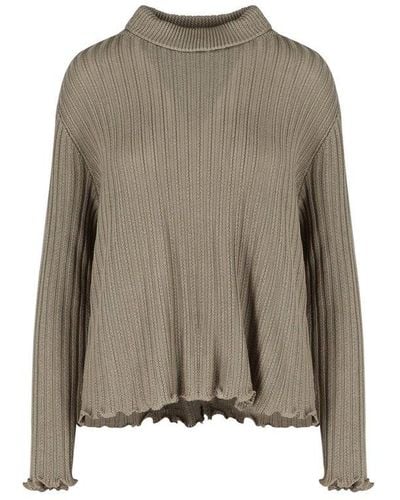 Maison Margiela Long-sleeved Ribbed Knit Sweater - Green