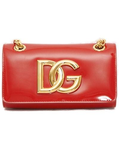Dolce & Gabbana Dg Plaque Chain-link Crossbody Bag - Red