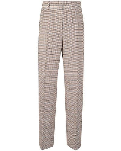 Weekend by Maxmara Checked Palazzo Trousers - Grey