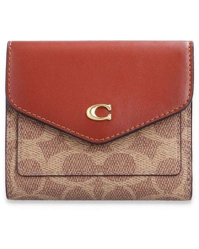 COACH Color-block Coated Canvas Signature Wyn Small Wallet - Brown
