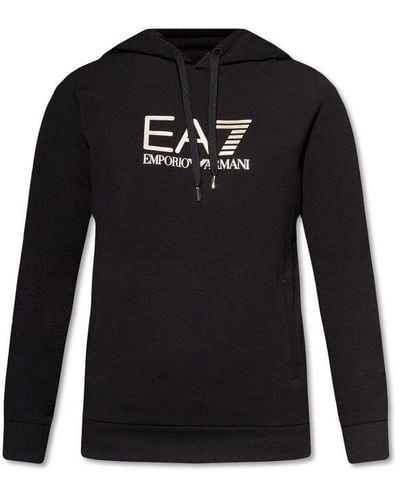 EA7 Hoodie With Logo - Black
