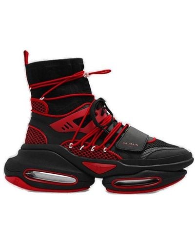 Balmain 'b-bold' High-top Sneakers - Red