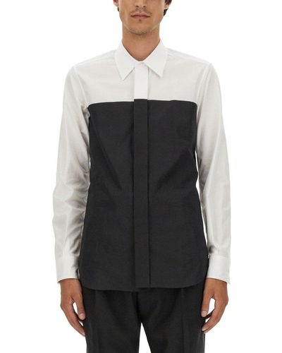 Alexander McQueen Two-tone Cotton Shirt - Black