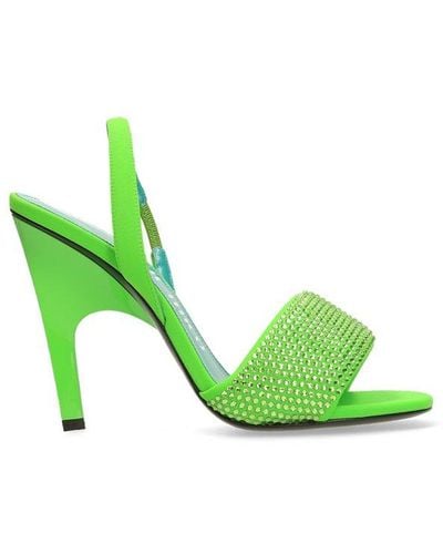 The Attico Rem Embellished Sandals - Green