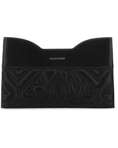 Alexander McQueen ‘The Bow’ Quilted Clutch - Black