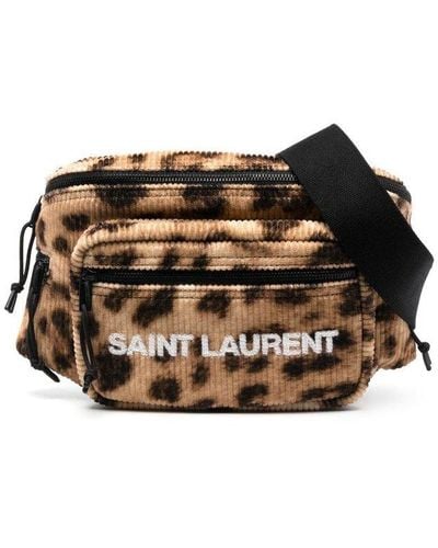 Saint Laurent Leopard-printed Corduroy Belt Bag - Multicolor