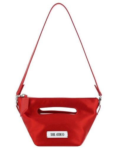 The Attico Logo Patch Zipped Tote Bag - Red