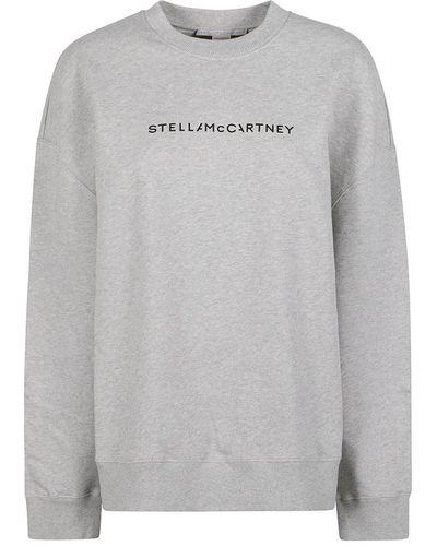 Stella McCartney Logo Printed Crewneck Sweatshirt - Grey