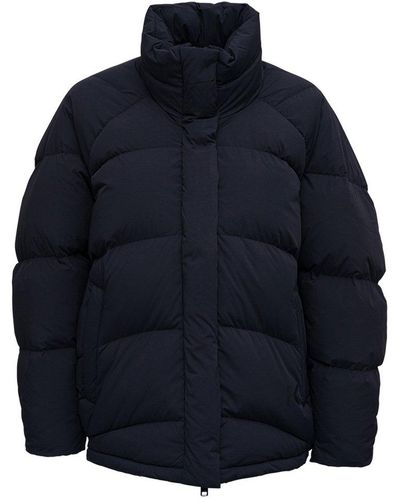 KENZO Nylon Down Jacket With High Collar - Black