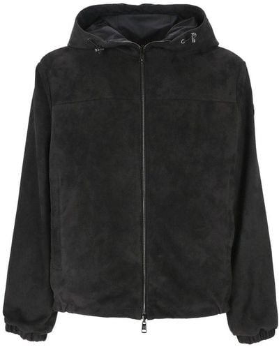 Moncler Zip-up Hooded Jacket - Black