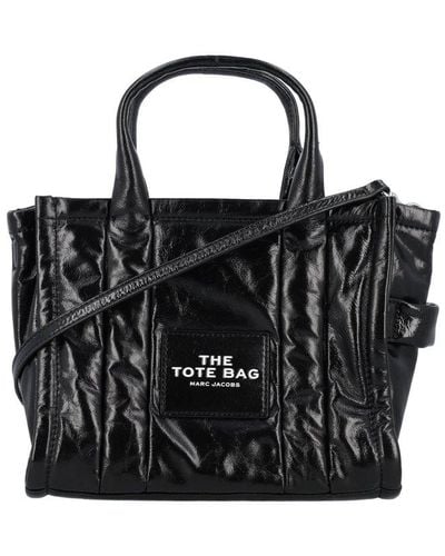 Marc Jacobs The Shiny Crinkle Micro Tote in Black