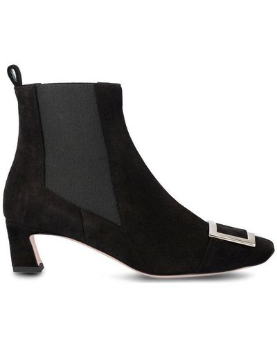 Roger Vivier Buckle-detailed Heeled Ankle Boots - Black