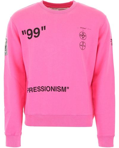 Off-White c/o Virgil Abloh Impressionism Crewneck Sweater - Pink