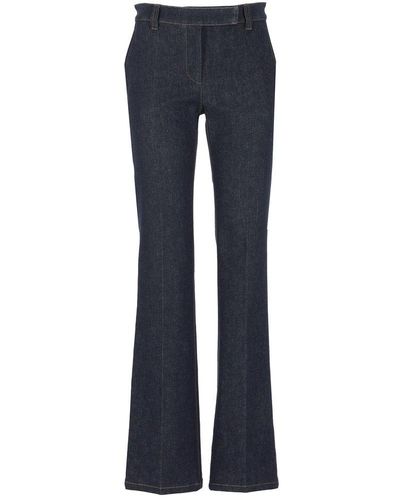 Brunello Cucinelli High-waisted Flared Trousers - Blue