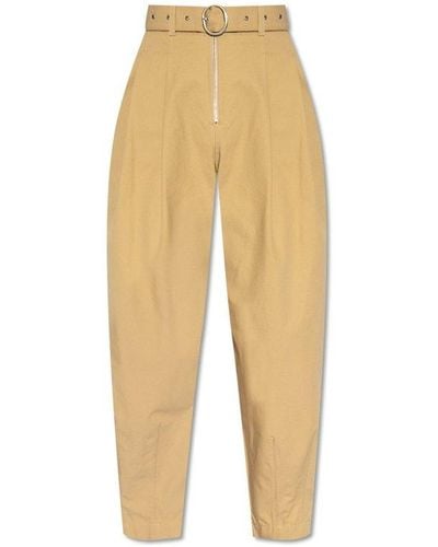 Jil Sander Belted Relaxed Fitting Trousers - White