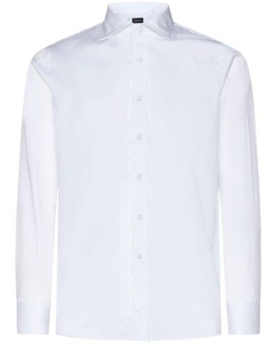 Tagliatore Long Sleeved Buttoned Shirt - White