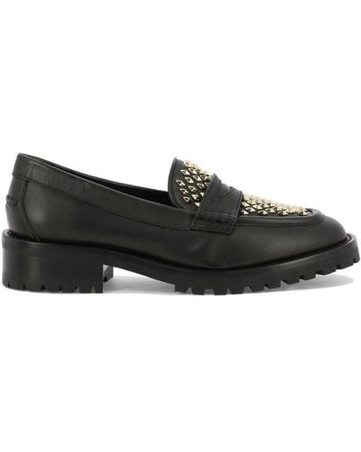 Jimmy Choo Deanna Embellished Loafers - Black