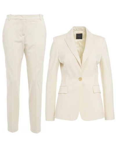 Pinko Single-breasted Two-piece Tailored Suit - White