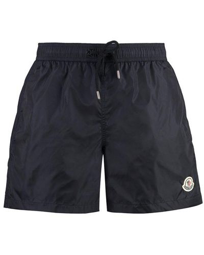 Moncler Logo Print Swim Shorts - Blue