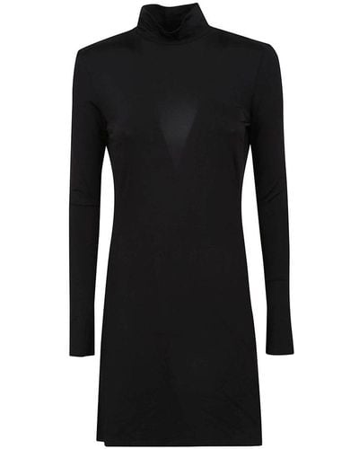 Stella McCartney Long Sleeve Fluid Jersey Dress High Neck Jersey - Black