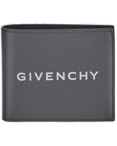 Givenchy Logo Wallet In 4g Leather - Grey