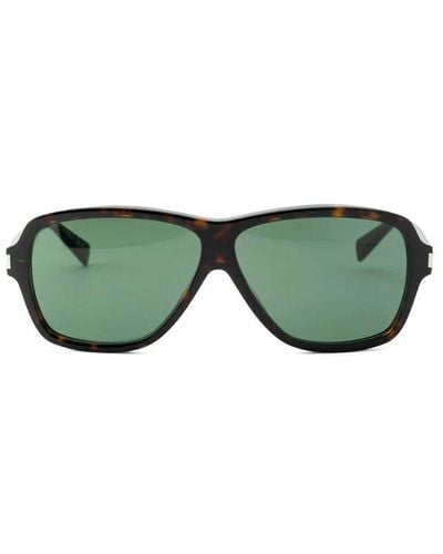 Saint Laurent Aviator Frame Sunglasses - Green