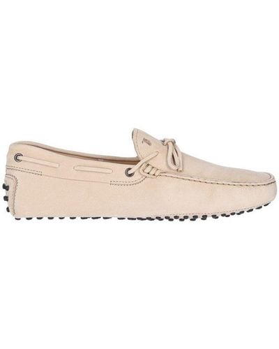 Tod's Round Toe Slip-on Loafers - Natural