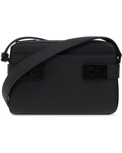 Ferragamo Leather Shoulder Bag, - Black