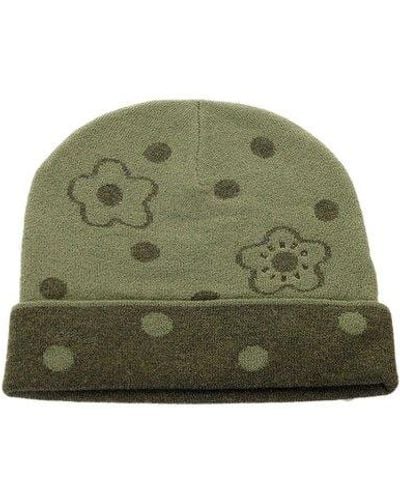 KENZO Stamp Floral Patterned Beanie - Green