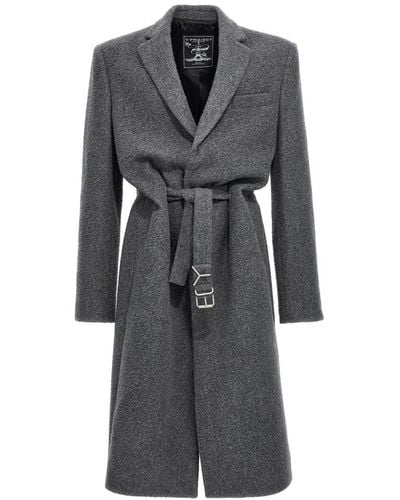 Y. Project Belted Long-sleeved Coat - Grey